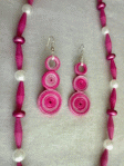 Jewelry in hot pink from recycle paper